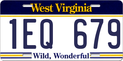 WV license plate 1EQ679