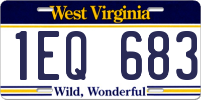 WV license plate 1EQ683