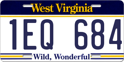 WV license plate 1EQ684
