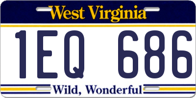 WV license plate 1EQ686
