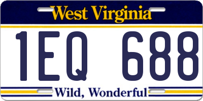 WV license plate 1EQ688