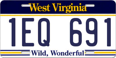 WV license plate 1EQ691