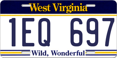 WV license plate 1EQ697