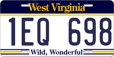 WV license plate 1EQ698