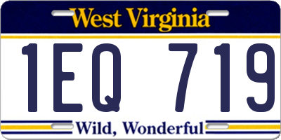 WV license plate 1EQ719