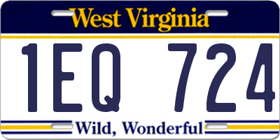 WV license plate 1EQ724