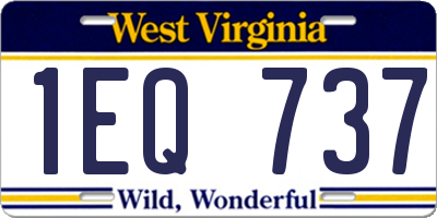 WV license plate 1EQ737