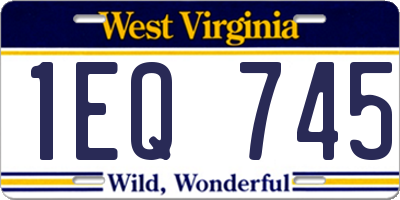 WV license plate 1EQ745