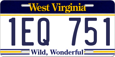 WV license plate 1EQ751