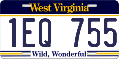 WV license plate 1EQ755