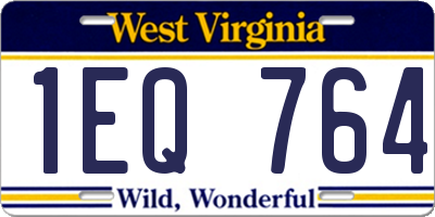 WV license plate 1EQ764
