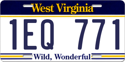 WV license plate 1EQ771