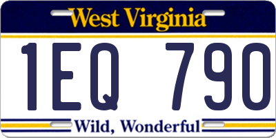 WV license plate 1EQ790