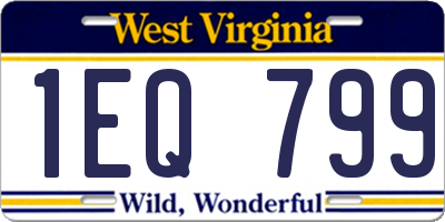 WV license plate 1EQ799