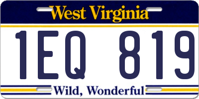 WV license plate 1EQ819