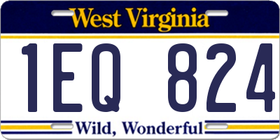 WV license plate 1EQ824