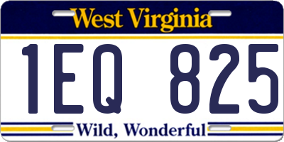 WV license plate 1EQ825