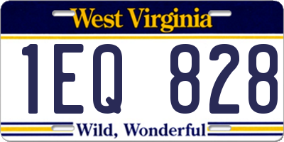 WV license plate 1EQ828