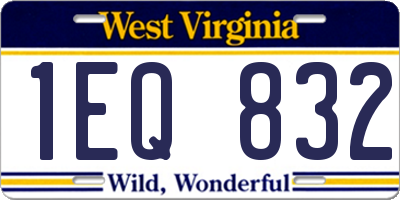 WV license plate 1EQ832