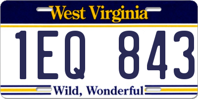 WV license plate 1EQ843