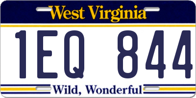 WV license plate 1EQ844