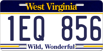 WV license plate 1EQ856