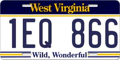 WV license plate 1EQ866