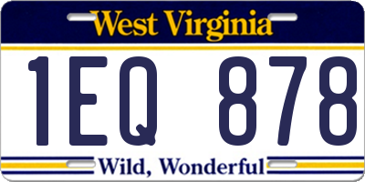 WV license plate 1EQ878