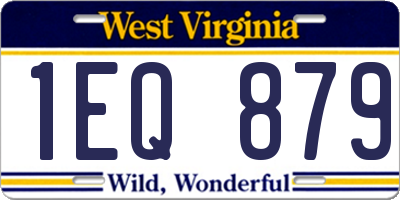 WV license plate 1EQ879