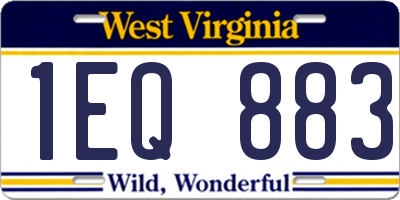WV license plate 1EQ883