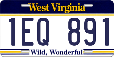 WV license plate 1EQ891