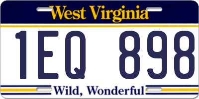 WV license plate 1EQ898
