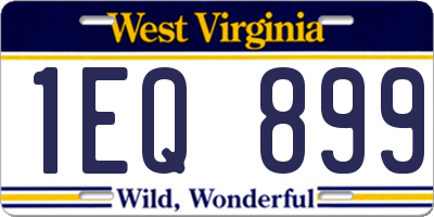 WV license plate 1EQ899