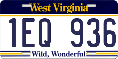 WV license plate 1EQ936