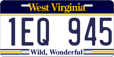 WV license plate 1EQ945