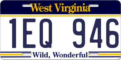 WV license plate 1EQ946