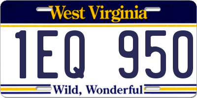 WV license plate 1EQ950
