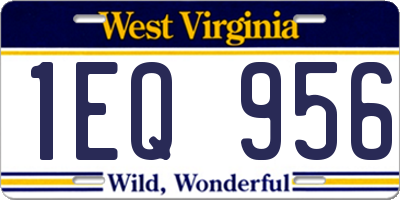 WV license plate 1EQ956