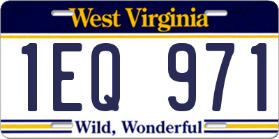 WV license plate 1EQ971
