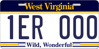 WV license plate 1ER000