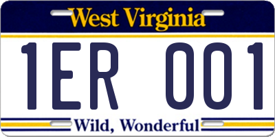 WV license plate 1ER001