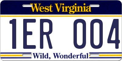 WV license plate 1ER004