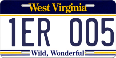 WV license plate 1ER005