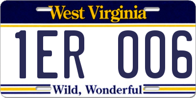 WV license plate 1ER006