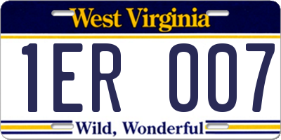 WV license plate 1ER007
