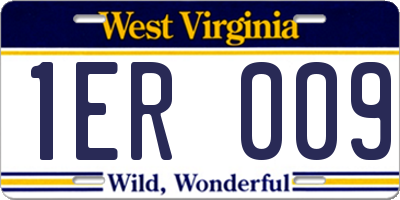 WV license plate 1ER009