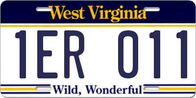 WV license plate 1ER011