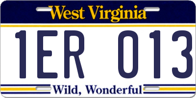 WV license plate 1ER013