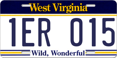 WV license plate 1ER015