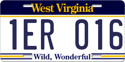 WV license plate 1ER016